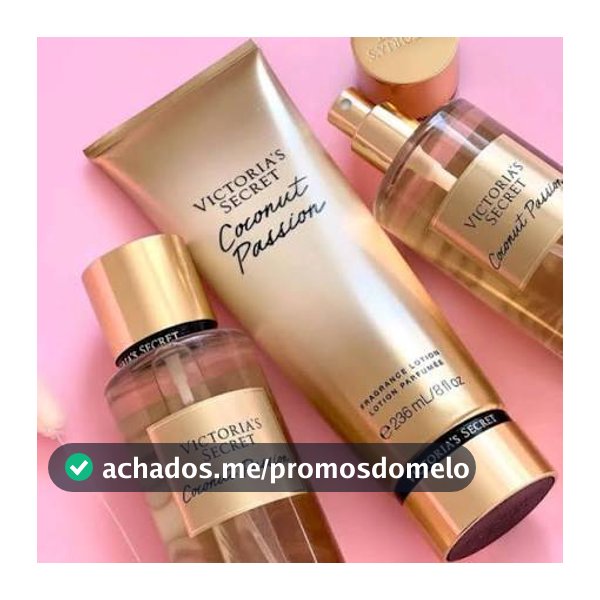 Kit Body Splash + Creme Hidratante Coconut com Glitter 250ml | Fragrância Cremosa | Feminino | Envio Rápido
