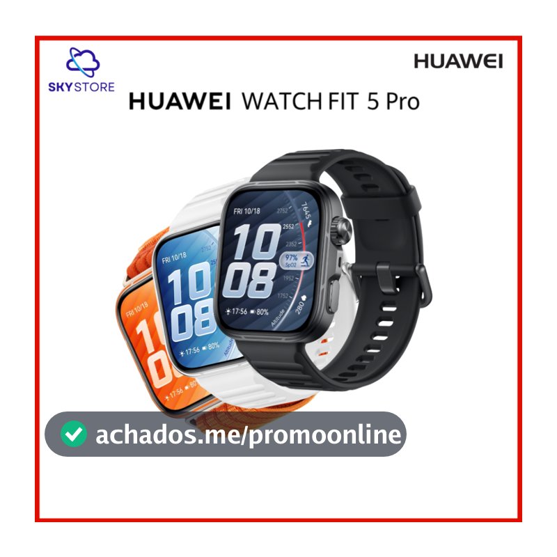 HUAWEI WATCH FIT 5 Pro, Smartwatch Relogio, Tela FullView AMOLED de 1,92", Mini Treino, 64 GB, ECG