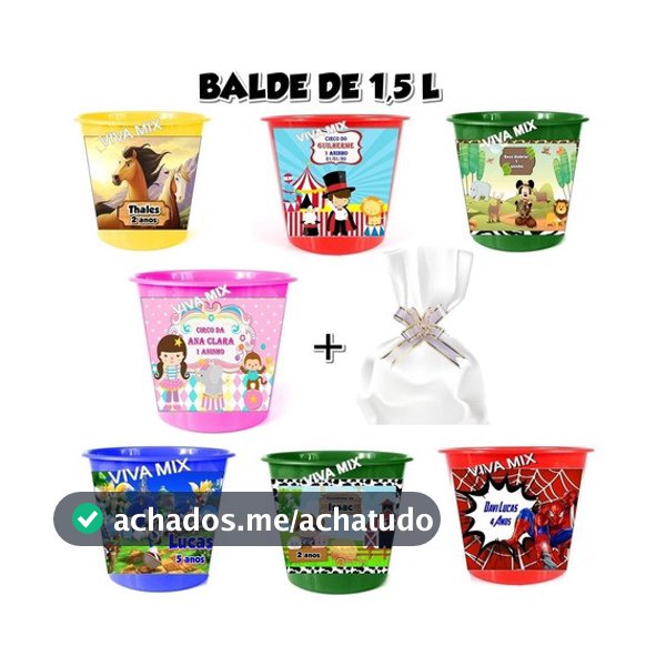 60 Unid. Balde De Pipoca Personalizado 1,5 Litros C/ Embalagem Circo Rosa  60uni