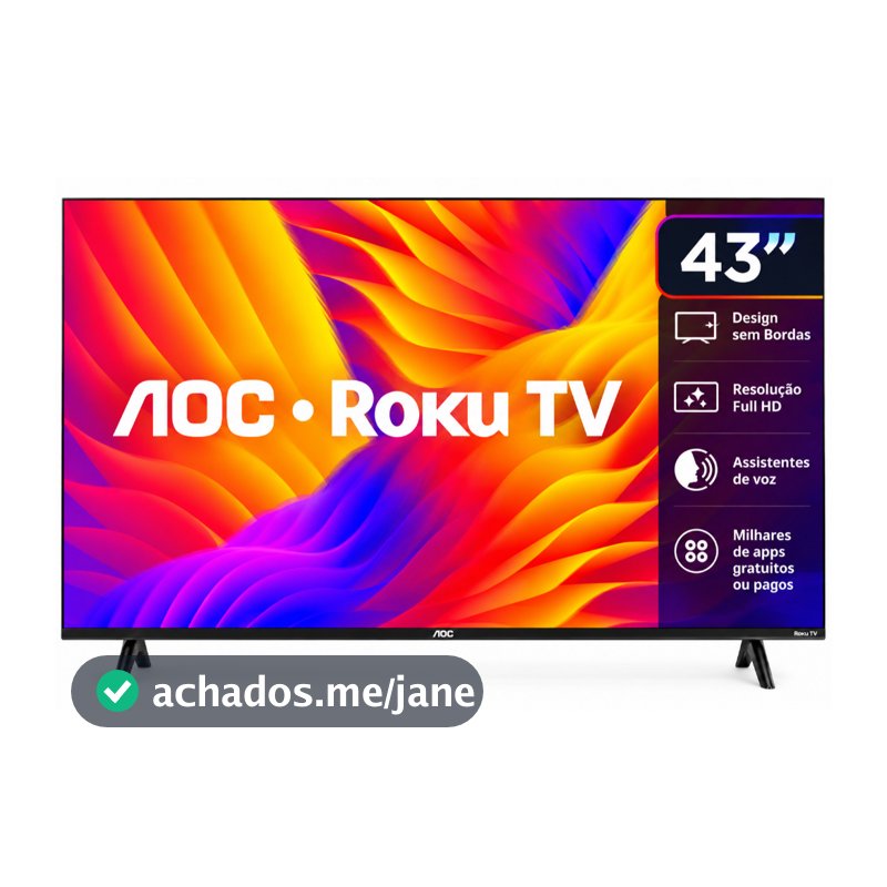 Smart TV AOC 43" Full HD LED Roku Wi-Fi USB HDMI 43S5155/78G