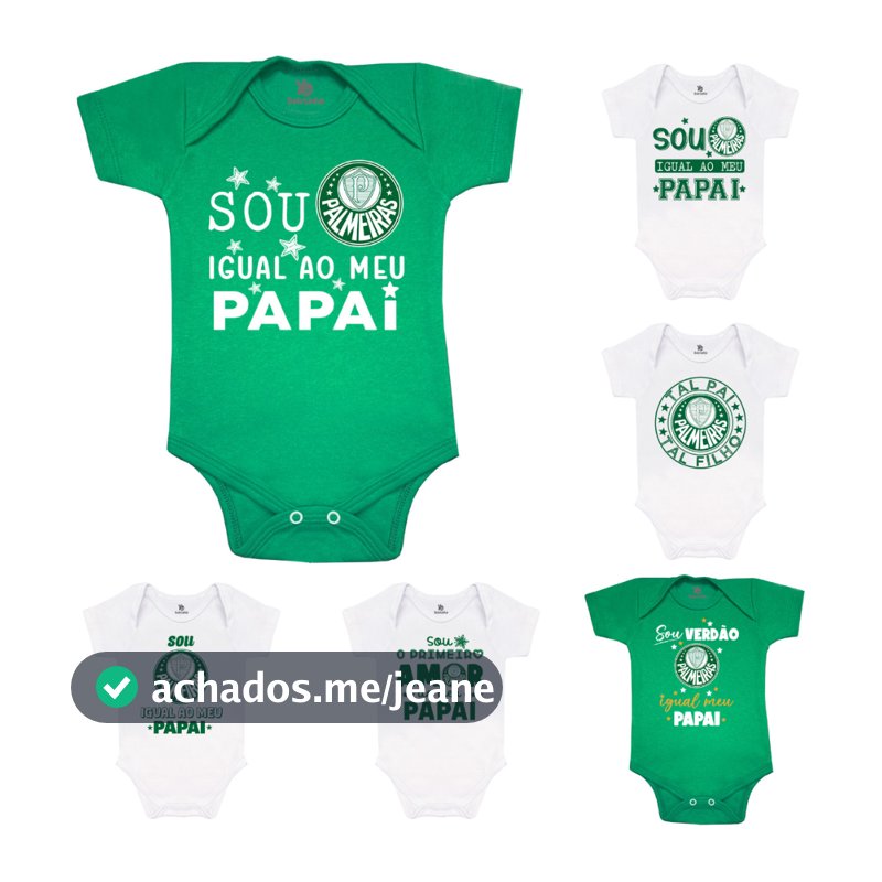 Body Bebê Infantil Temático Frases Palmeiras Verdão Futebol Mesversário Menino
