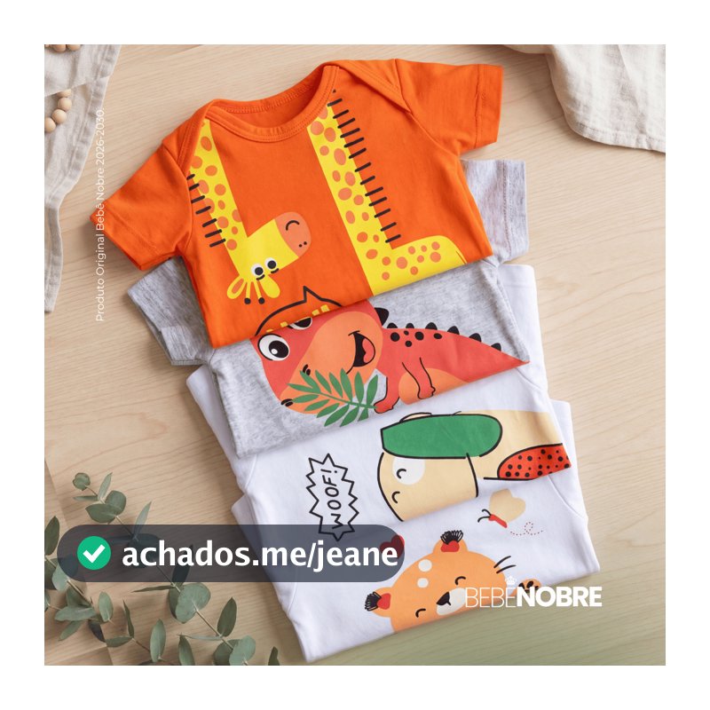 Kit 4 Macacão Bebê Infantil Algodão Macio Neutro Menino Menina Básico Bichinhos Estampados Fofinhos