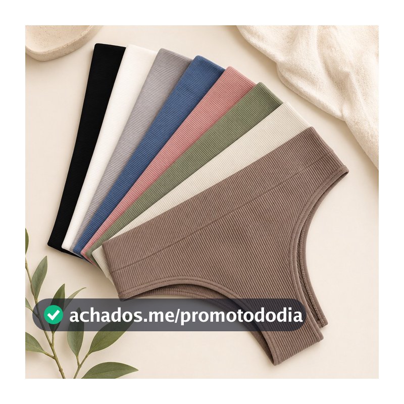 kit ate 10 Calcinhas Canelada Poliamida Premium Importada Fio ou Conforto