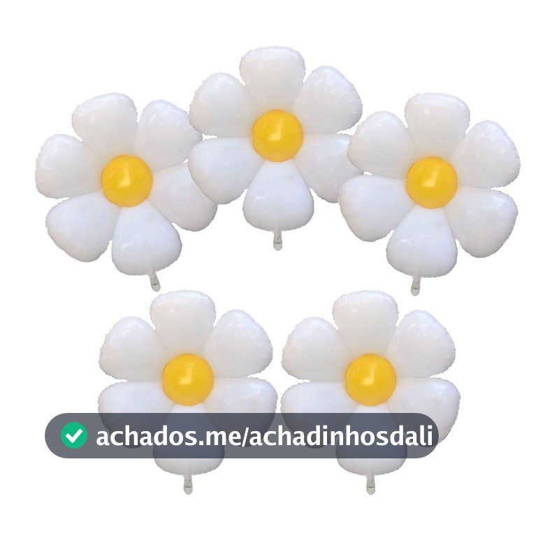Kit Balão Flor Margarida Branca 35cm Decoração Jardim Festa Enfeite