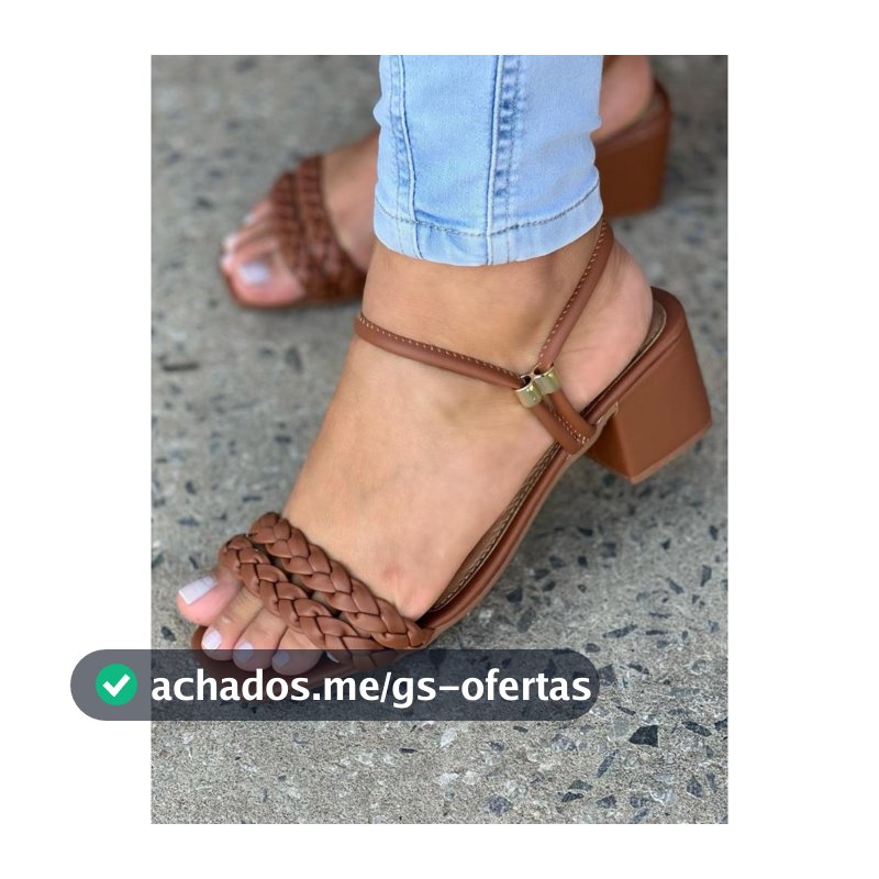 Sandalia Feminina Bloco Baixo Tamanco Salto Saltinho Médio Confortável Ajustável