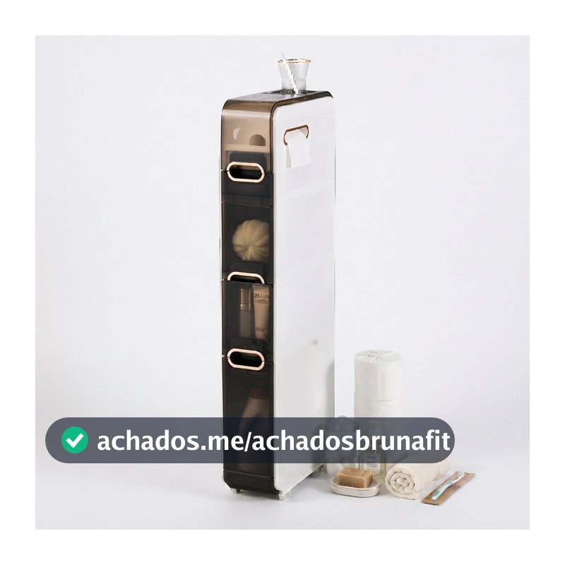 Gaveteiro Organizador Vertical 96cm Rodízio Carrinho Auxiliar Estreito Fino Lavanderia Banheiro Slim