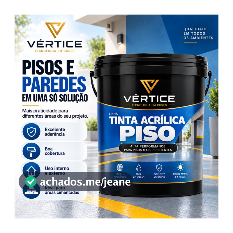 Tinta Piso Antiderrapante 5Kg Vértice - Acrílica Resistente Lavável Parede Sala Quarto Garagem
