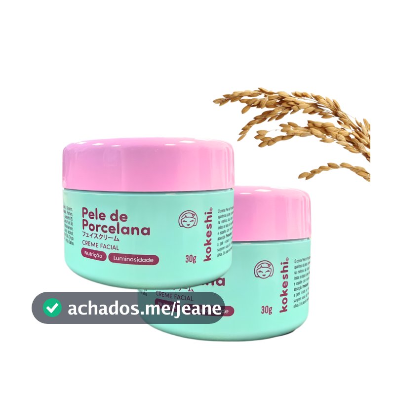 Super Kit 2 Creme Facial Pele de Porcelana Kokeshi Milagre do arroz 30g