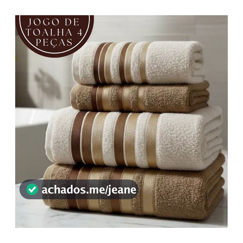 Jogo de Toalha 2 Banho e 2 Rosto 100% Algodão Excelente Absorção Felpuda Macia Premier Habitat