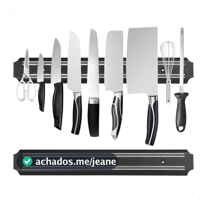 Barra Magnética para Utensílios de Cozinha Porta Facas 33Cm Suporte Ferramentas com Ímã