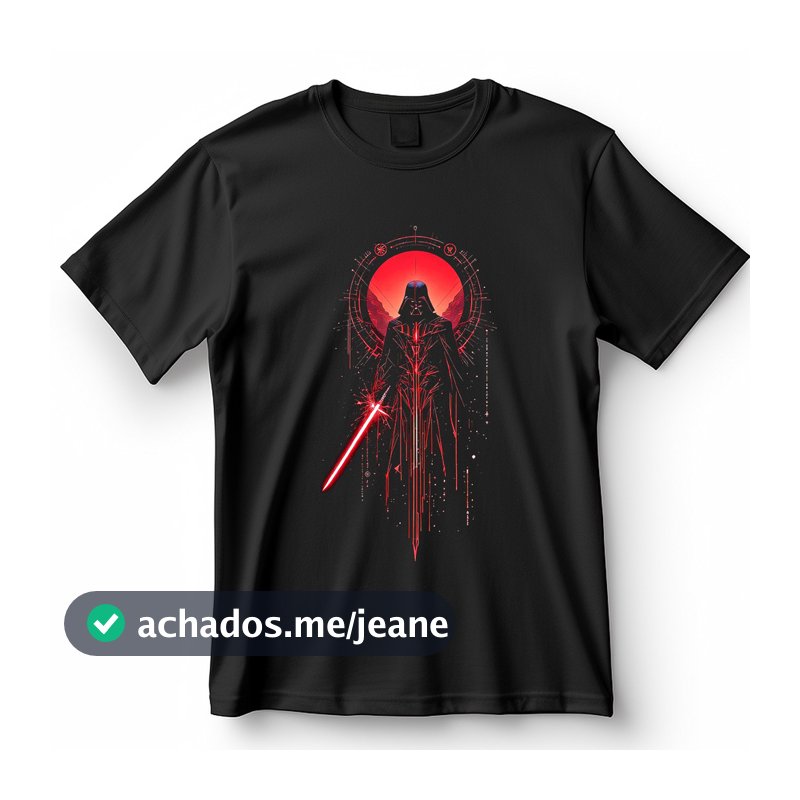 Camiseta Darth Vader Sabre De Luz Vermelho Estilo Futurista Star Wars Blusa Camisa 100% Algodão