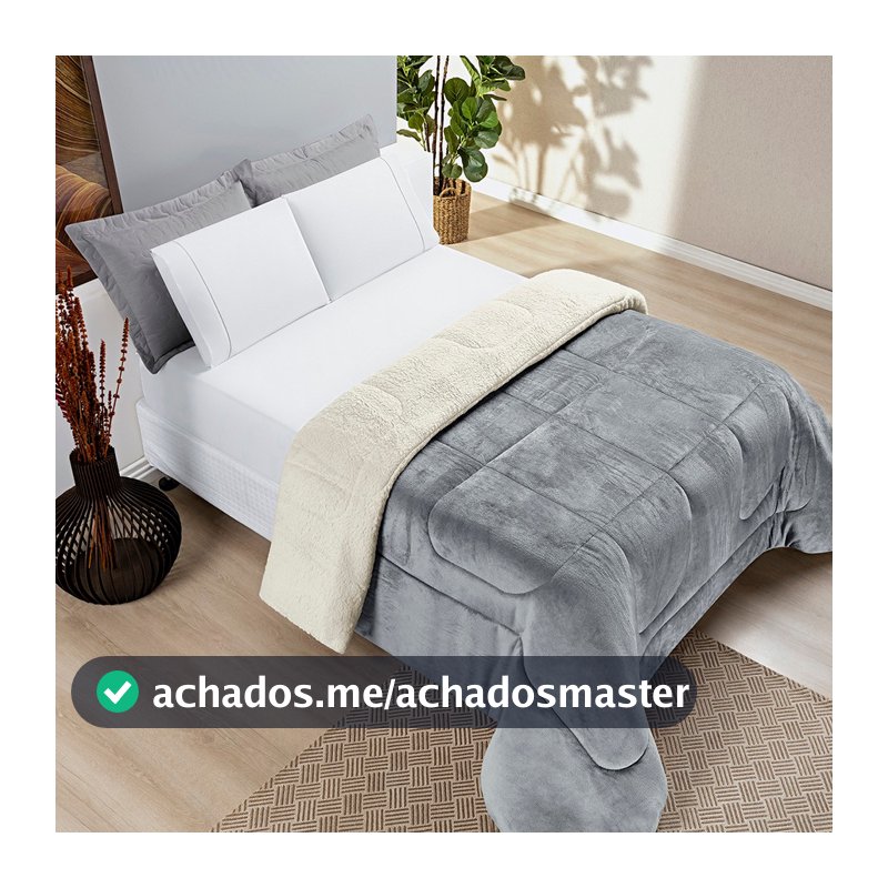 Coberdrom King Premium Dupla Face Manta com Sherpa Ultra Quentinho e Macio