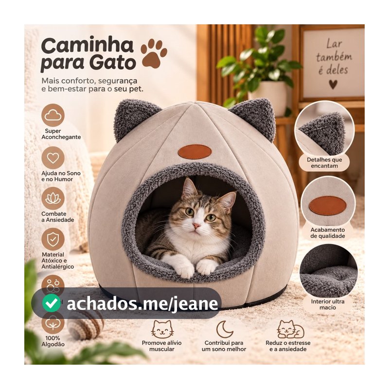 Caminha Pet Toca Iglu Luxo 2 em 1 Pet Cachorro Gato Confortável