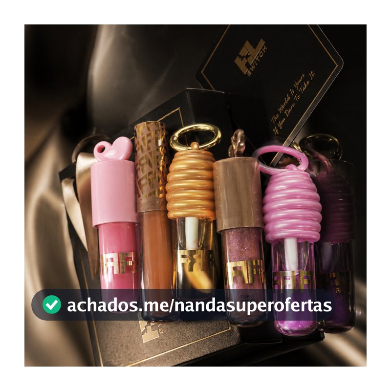 Gloss Labial Crystal Kiss 5 Cores Brilho Espelhado Hidratação Intensa