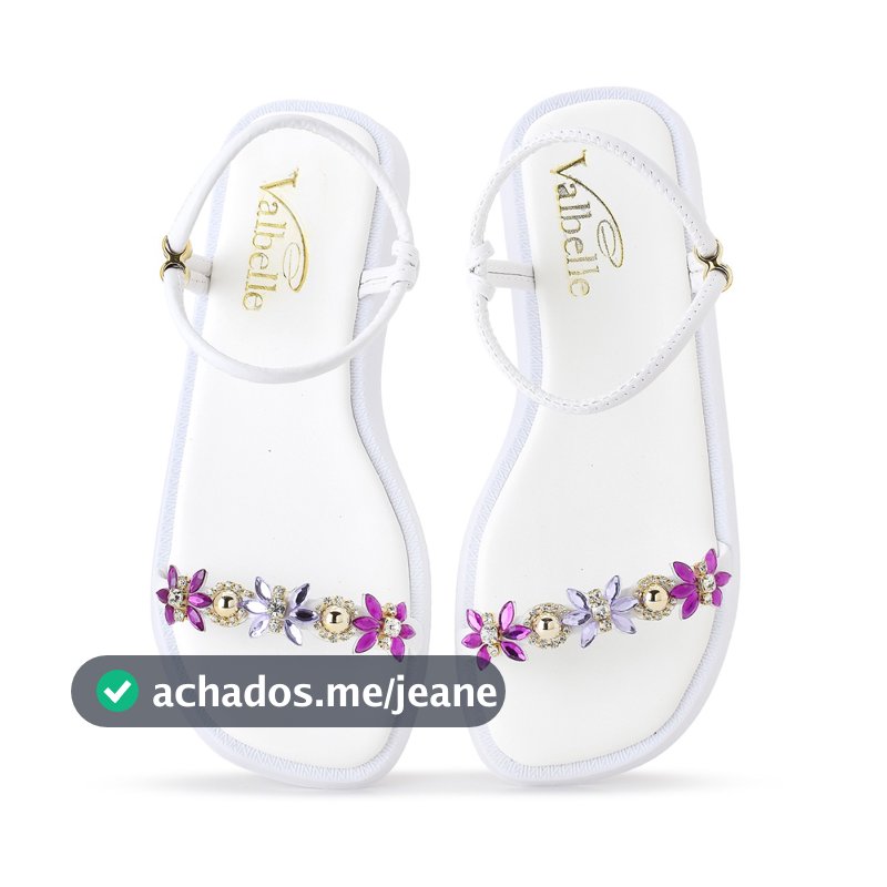 Papete feminina Tiras Pedraria Strass Sola Confort