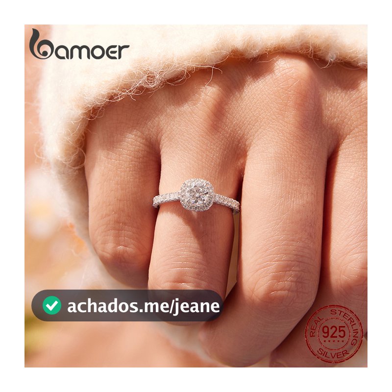 Anéis De Prata Esterlina 925 Bamoer Bud Moissanite Design Para Joias Femininas De Casamento