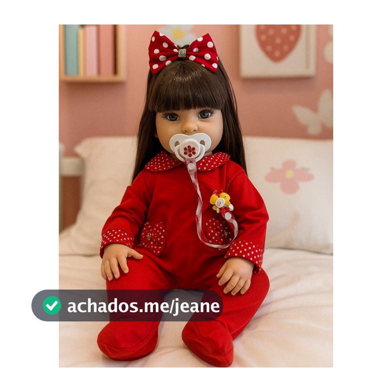 Boneca Bebê Reborn de Luxo Menina + Acessórios, Pode Dar Banho
