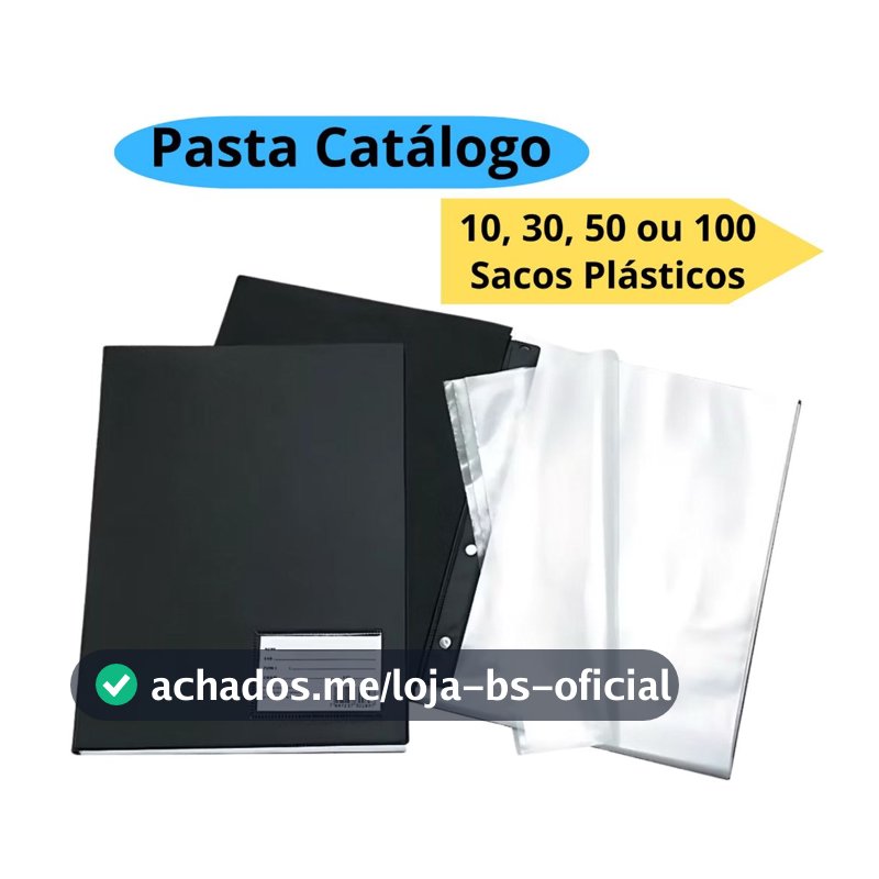Pasta Catalogo 10, 30, 50 e 100 Sacos Plásticos Para Hino Cardápio Escolar ACP
