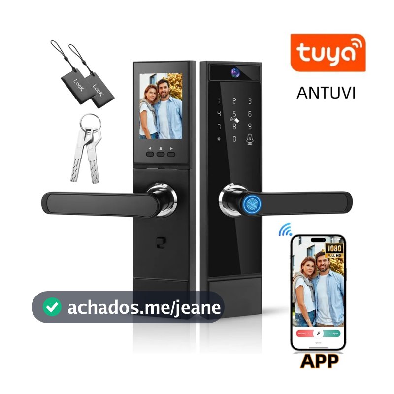 Fechadura Eletronica Digital Biometria Com Câmera+Wi-Fi Tuya