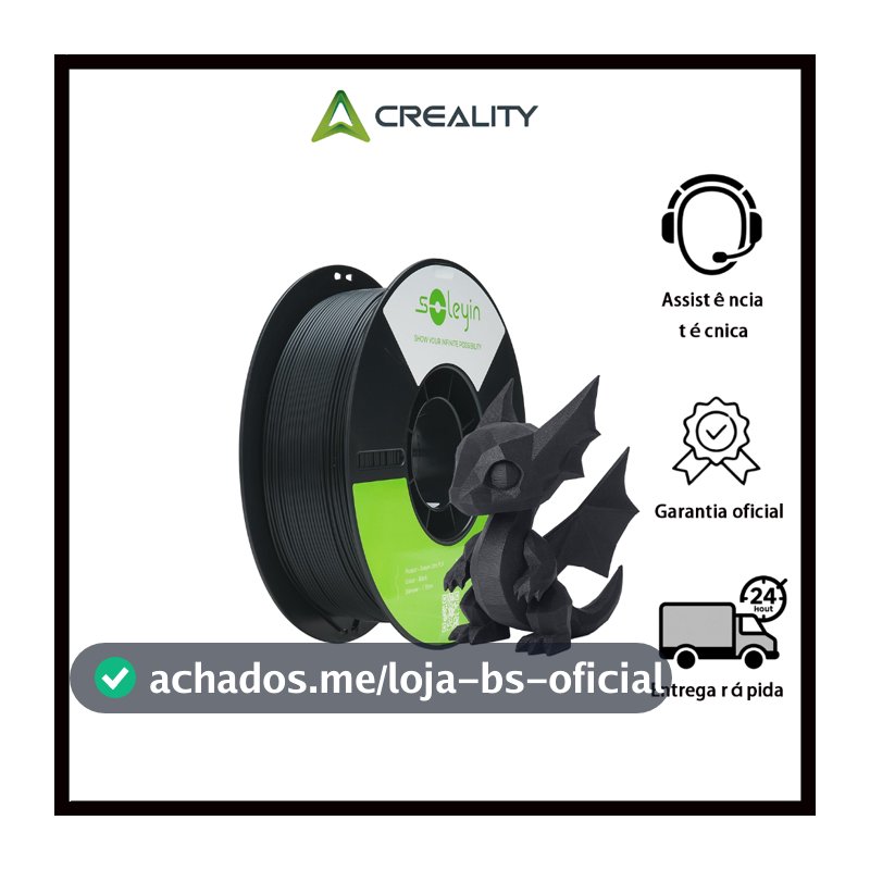 Creality Soleyin Ultra PLA 1.75mm Filamento Impressora 3D -Alta Velocidade 300mm/s - Sem Entupimento