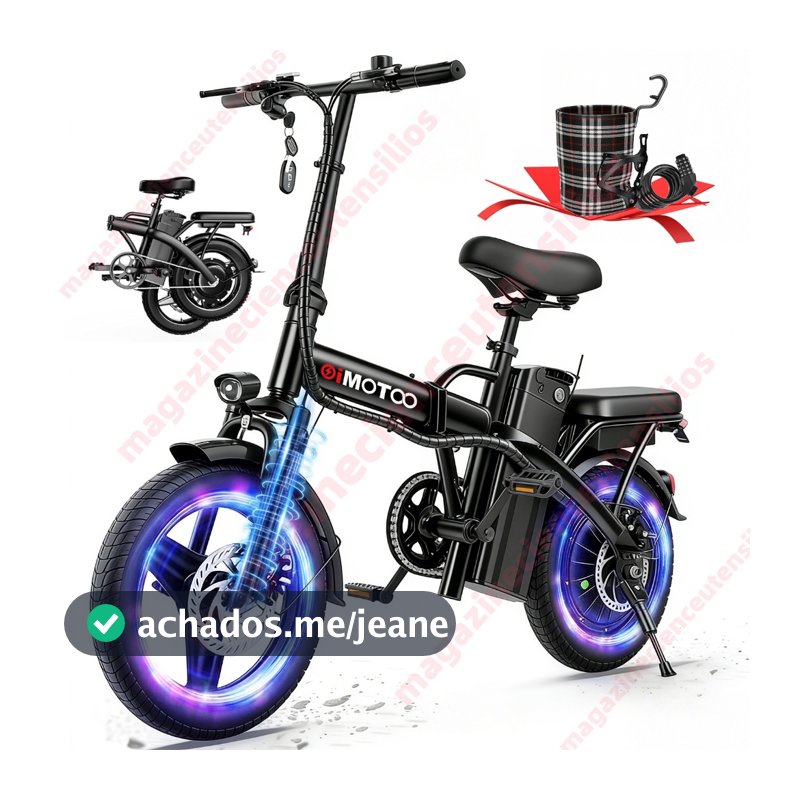 Oimotoo S6 Bicicleta Elétrica Adulto Dobrável, 450w-35km-40km/h-120kg, 14 Aro, Bike Eletrica