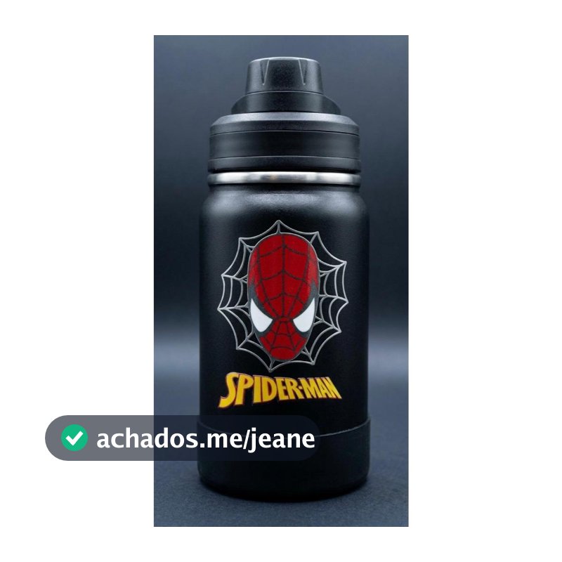 Garrafa Infantil Personalizada Escolar Kids 350ml Térmica Inox com Nome e Desenho Base Antiderrapante
