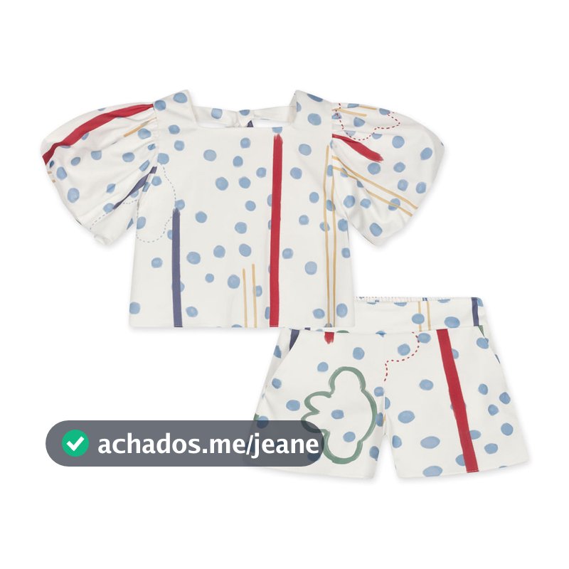 Conjunto Curto Alfaiataria Feminino Bebê Lilica Ripilica