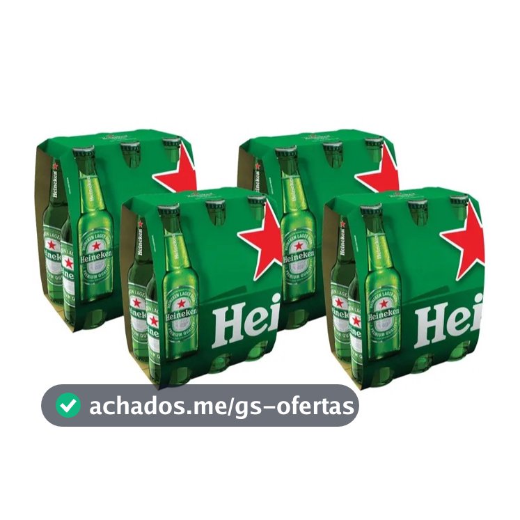 Cerveja Heineken Premium Lager 250ml Long Neck - 24 Unidades