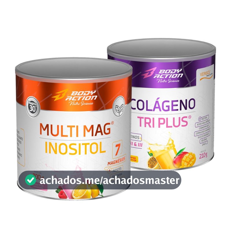 Kit Multi Mag 7x Magnésios 300g + Colágeno Verisol Tri Plus 210g Bodyaction
