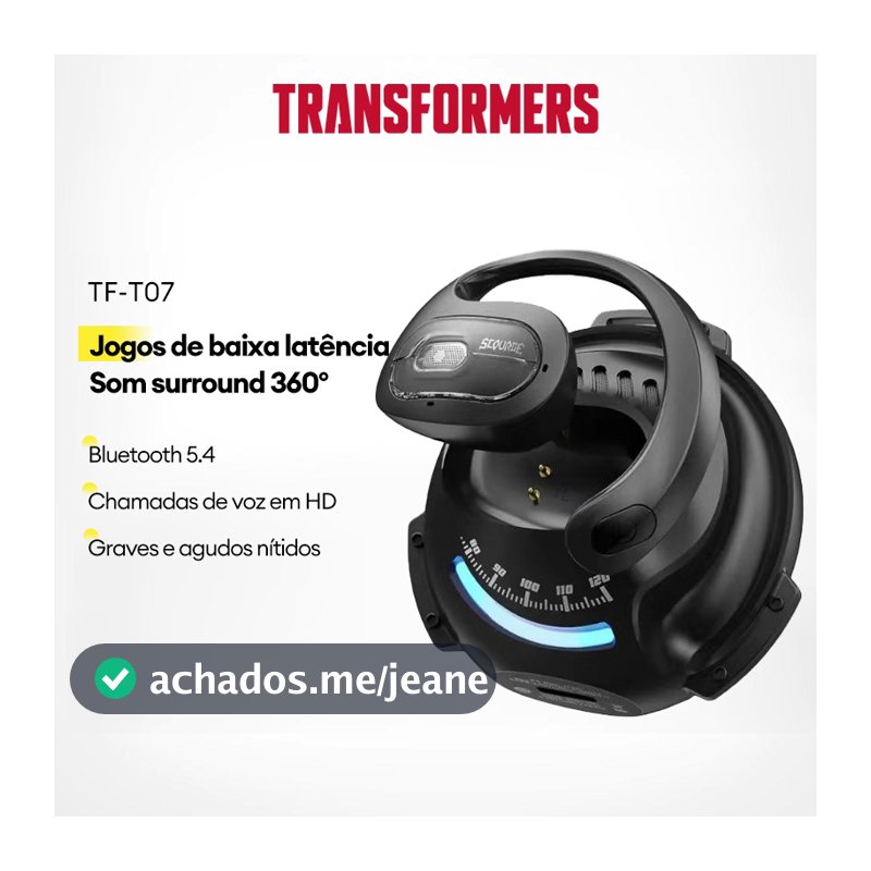 Transformers TF-T07 Fone de ouvido Bluetooth Esporte IPX5 à prova d'água Esporte preferido