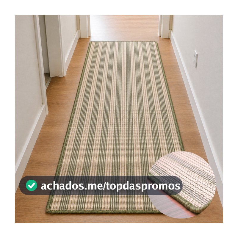 Tapete Passadeira Sisal 3,00x0,50 Antiderrapante Corredor Lavável