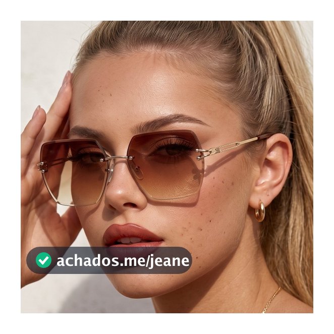 Óculos de Sol Capri Quadrado Grande Premium Tendencia Blogueira Virginia uv400 Unissex