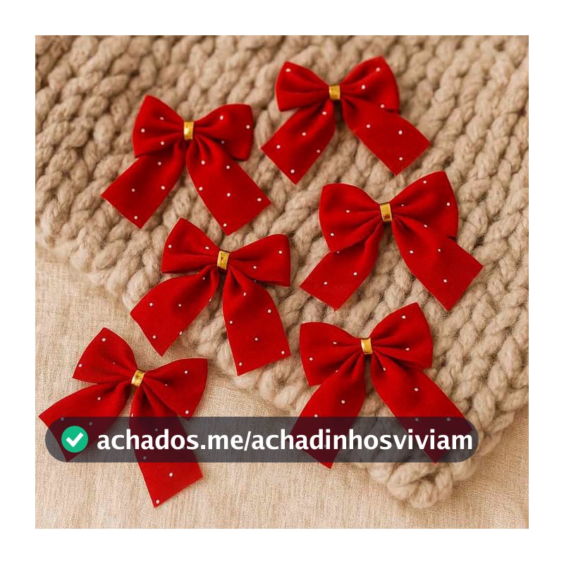 Laço De Natal Vermelho Com Detalhes De Glitter Com 6