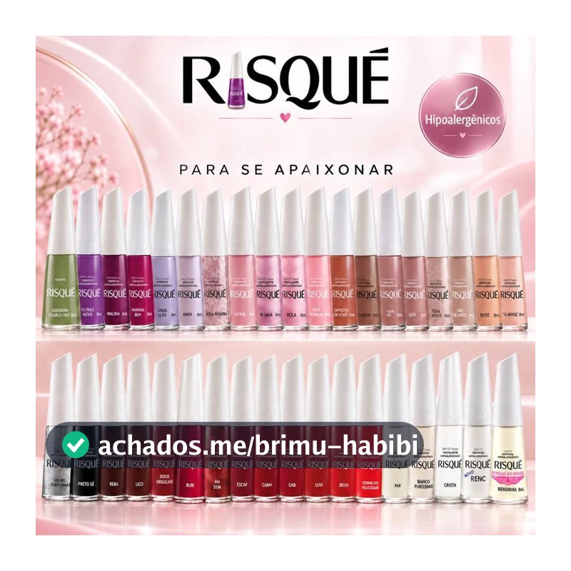 RISQUÉ KIT ESMALTES DIFERENTES SORTIDOS HIPOALERGENICOS ATACADO