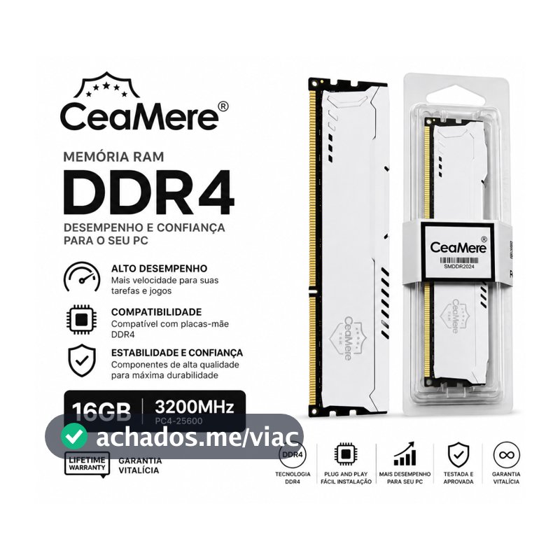 Memória RAM DDR4 16GB / 8GB 3200MHz / 2666MHz Desktop PC 288PIN 1.2V CeaMere Alta Performance