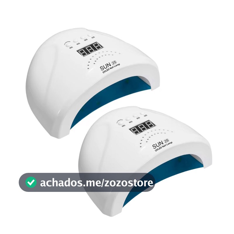 kit 2x Cabine Sun 1S UV 30 LEDs 48w Unha Gel Acrigel Secagem Rápida