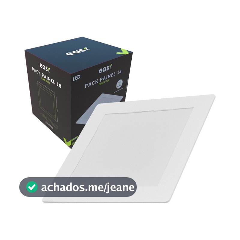 Kit 10 Plafon Luminária Painel Led Embutir Branco 18w 6500K Luz Branco Frio Quadrado Bivolt - Easy