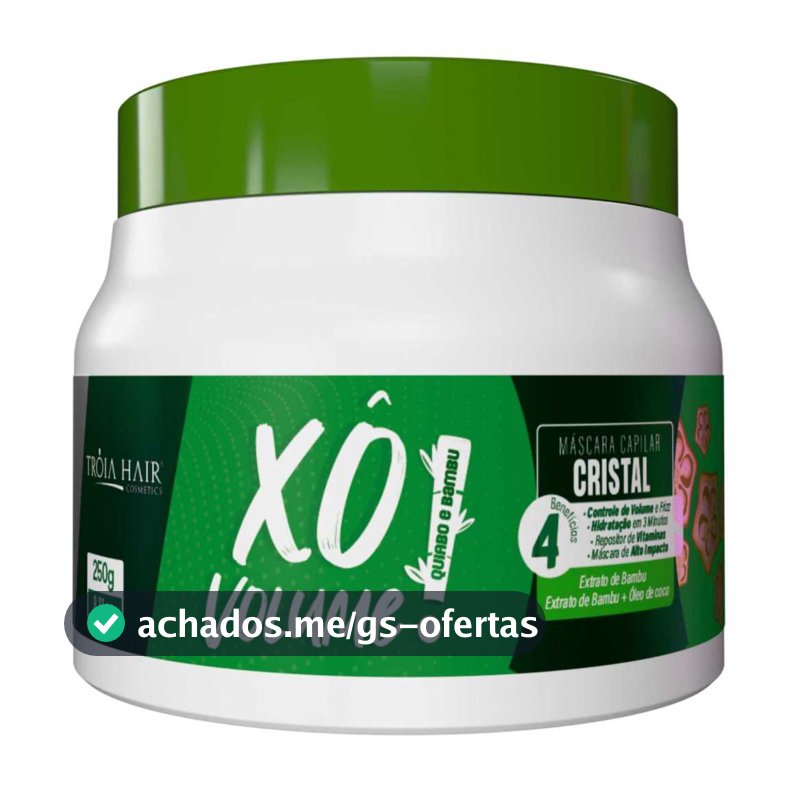 Xô Volume Quiabo e Bambu 250g – Redução de Frizz e Brilho Intenso | Nutrição e Alinhamento dos Fios