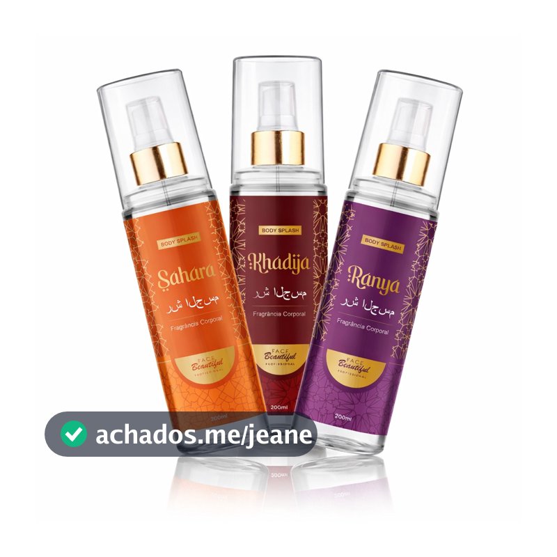 Kit 03 Body Splash Arabe Feminino e Masculino Face Beautiful 200ml
