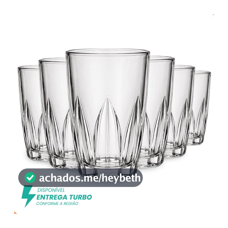 Jogo De 6 ou 12 Copos 240ml Em Vidro - Ideal Para Água, Suco, Drinks e Bebidas