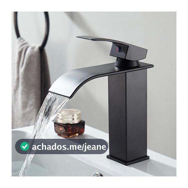Torneira Quente e fria Monocomando Para Banheiro Lavabo cuba Cascata Preta Fosco Com mangueira Bica Baixa