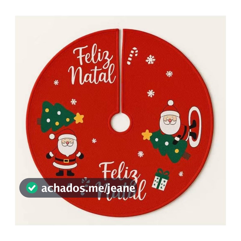Saia para Árvore de Natal 40cm Tapete Decorativo para Base de Pinheiro Natalino