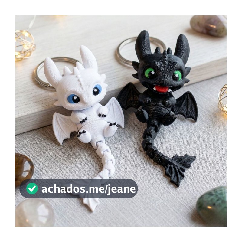 Chaveiro Banguela / Fúria da Luz - Como Treinar o Seu Dragão - 9cm - Articulado - Presente