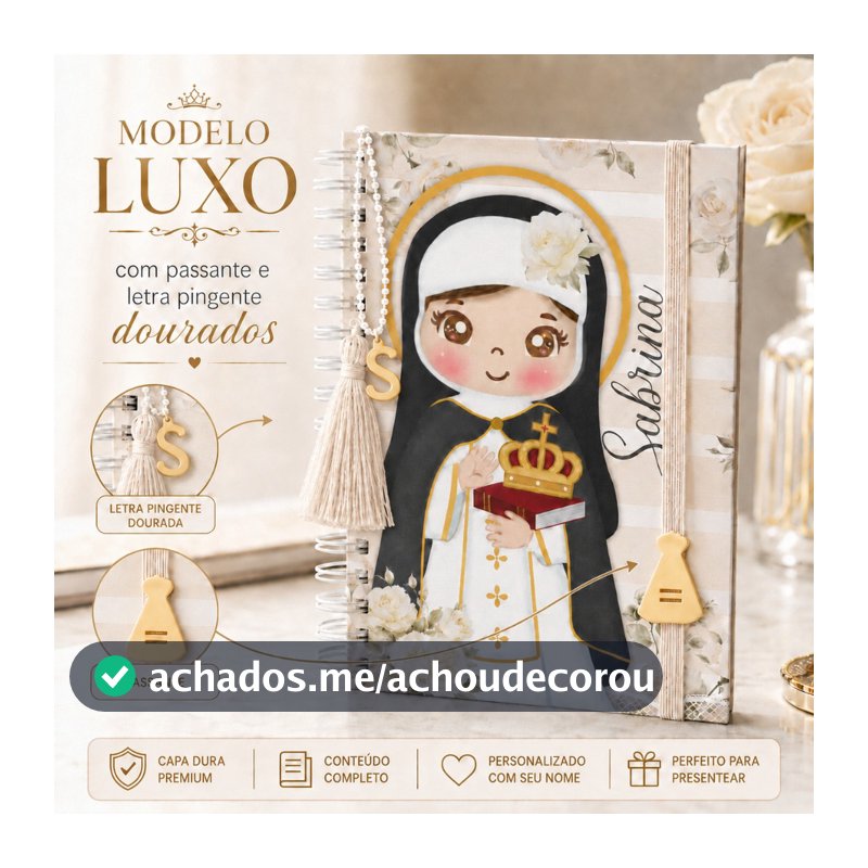 Caderno Santinhas Católico A5 Personalizado  | Caderno de Orações | Caderno Religioso Católico | Anotações e Devoção