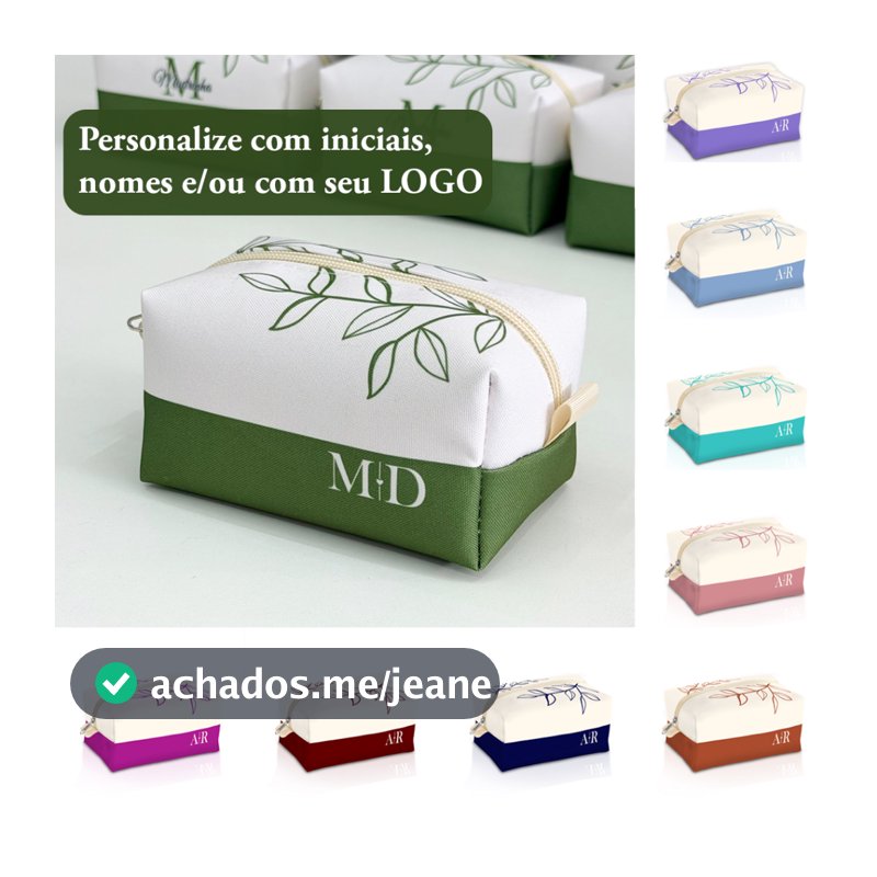 Kit 5 a 20 Necessaire Personalizada Box P Lembrancinha Casamento Madrinha ou Logo - Estampa Padrão