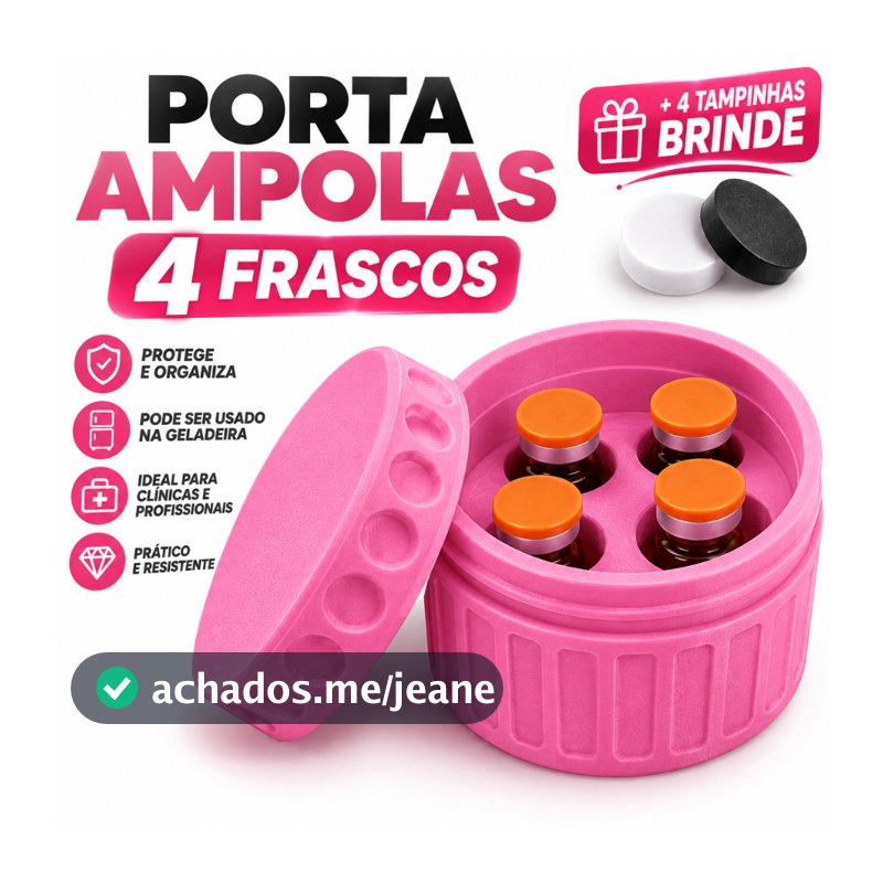 Organizador Ampolas E Frascos 3ml Com Tampa 4 Compartimentos