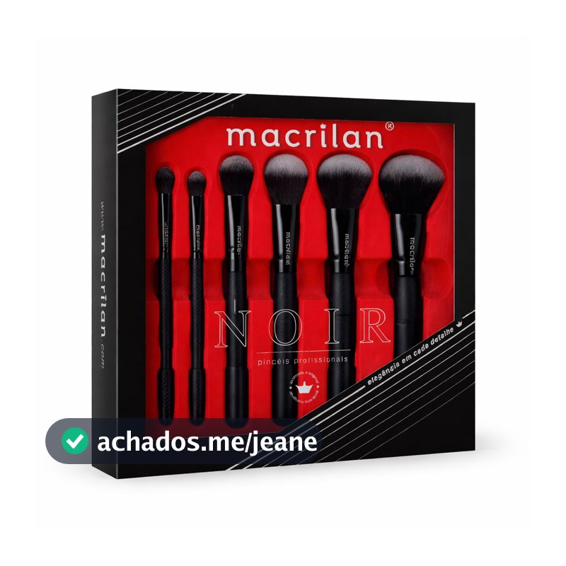 Kit Pincéis Profissionais Maquiagem 7 Unidades Macrilan ED009 Linha Noir