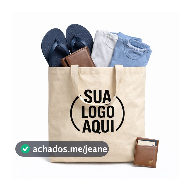 Kit Ecobag Cru 100% Algodão Bolsa Sacola Ecológica Lisa Logo Personalizada