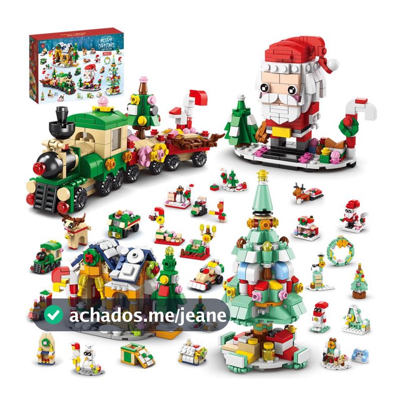 12 Dias/24 Dias Presente de natal compatível for LEGO árvore de natal brinquedos educativos montados para crianças bloco