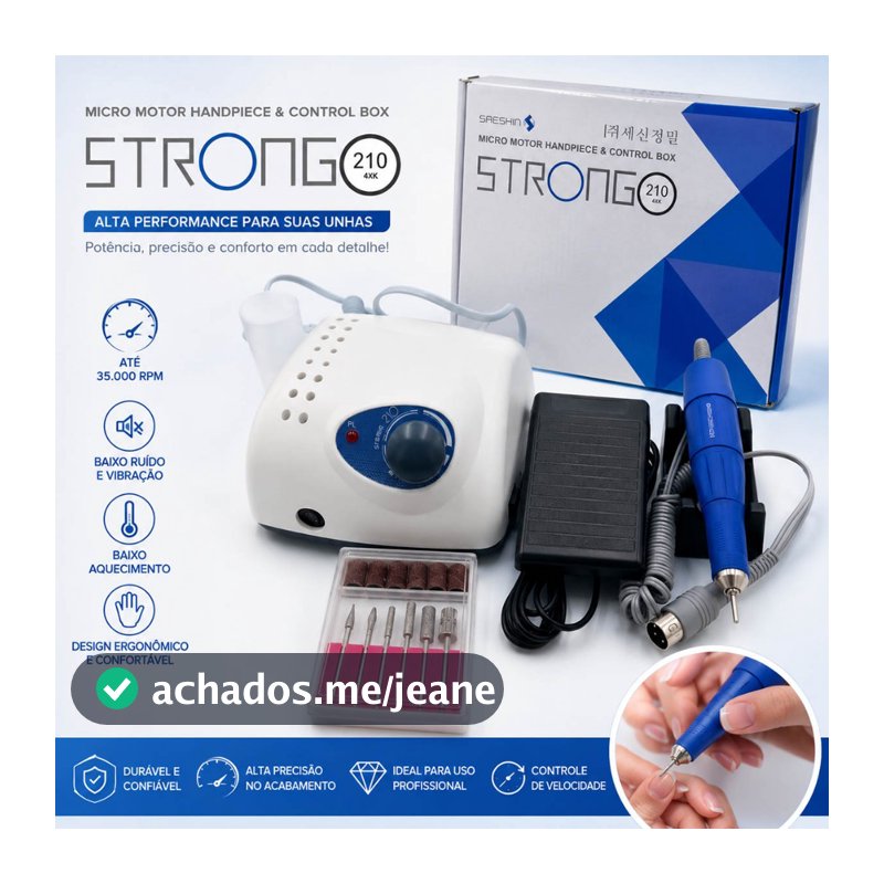 Micro Motor Lixa Eletrica Podologia Profissional Us-210\211